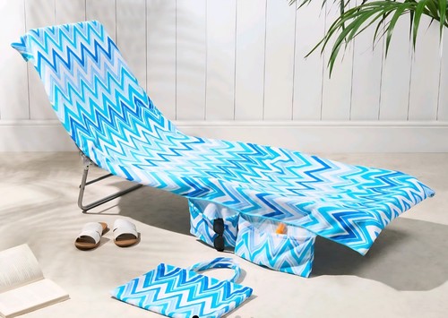 Sun lounger towel with pockets - with,
